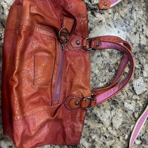 Coach Orange and Pink Shoulder Bag